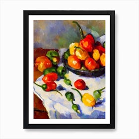 Habanero Pepper 3 Cezanne Style vegetable Art Print