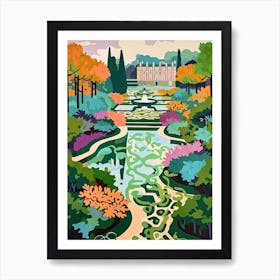 Versailles Garden In France, Painting 4 Art Print