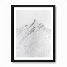 Cerro Mercedario Argentina Line Drawing 4 Art Print