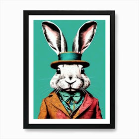 Bohemian Rabbit In Top Hat Art Print