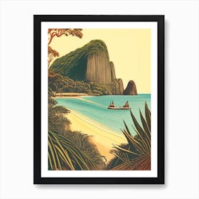 Lord Howe Island Australia Vintage Sketch Tropical Destination Art Print