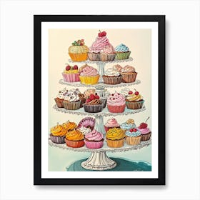 Detailed Cupcake Illustration 2 Art Print