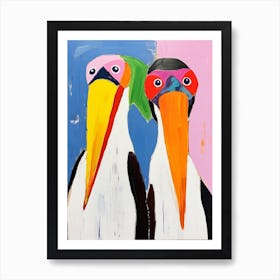 Colourful Kids Animal Art Pelican 5 Art Print