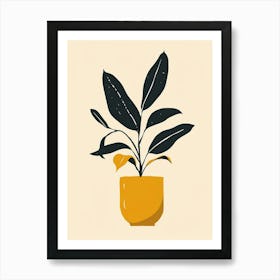 Zz Plant Minimalist Illustration 7 Art Print