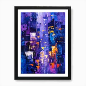 Cityscape At Night Art Print