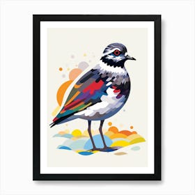 Colourful Geometric Bird Grey Plover 2 Art Print