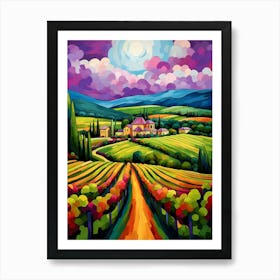 Woodinville Wine Country Fauvism 3 Art Print