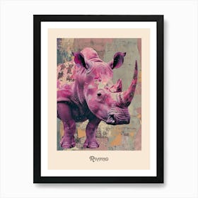 Pink Rhino Poster Art Print