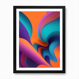 Abstract Colorful Waves Vertical Composition 99 Art Print