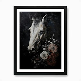 Horse With Flowers Art Print