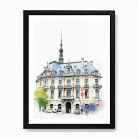 Watercolor Of A Building 1 Art Print