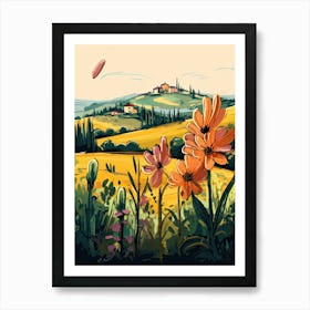 Tuscany, Flower Collage 5 Art Print