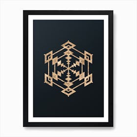 Abstract Geometric Gold Glyph on Dark Teal n.0353 Art Print