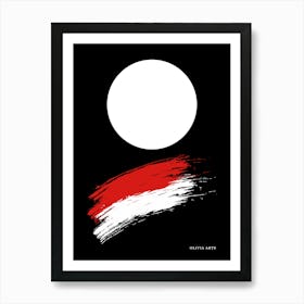 A work of art. The moon. The colorful zigzag lines. It adds a touch of high-level art to the place. It creates psychological comfort. Reassurance in the soul.3 Art Print