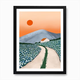 Orange Mountain Sunset Art Print