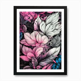 Abstract Floral Pattern nature flora Art Print