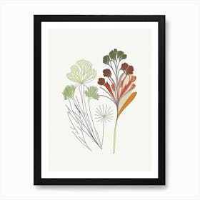 Celery Seeds Spices And Herbs Minimal Line Drawing 4 Art Print