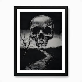 Skull In The Woods Art Print