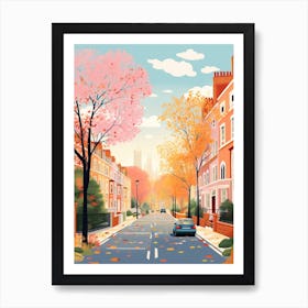 London Street In Autumn Fall Travel Art 2 Poster