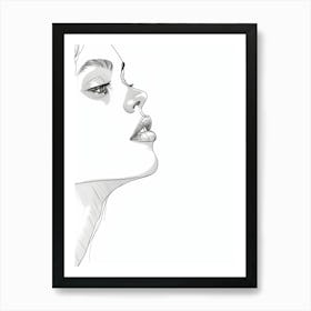 Abstract Line Art Face - Abstract Face Line Drawing Art Print