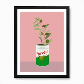 Perello Olives With Plant Kitchen Art Print