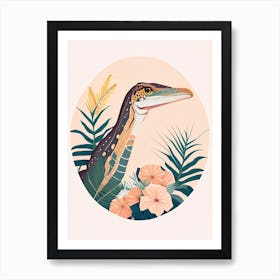 Compsognathus Terrazzo Style Dinosaur Art Print