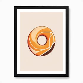 Pumpkin Spice Donut Abstract Line Drawing 1 Art Print