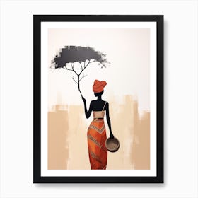 African Woman | Boho Style 1 Art Print