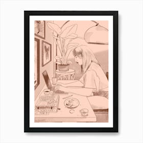 Working From Home Art Print