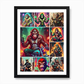 Gang Of Gorillas Art Print