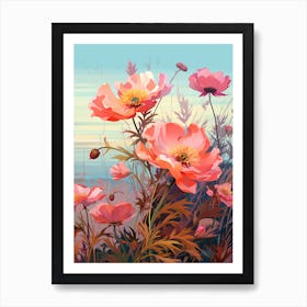 Peony Wildflower In Grassland (2) Art Print