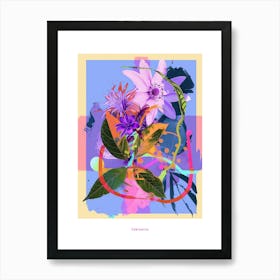 Edelweiss 1 Neon Flower Collage Poster Art Print