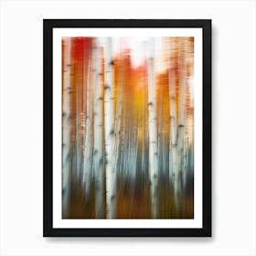 Herbst Birken Wald, Kamerabewegungs Fotografie Malerei, Bewegung Verwischt Art Print