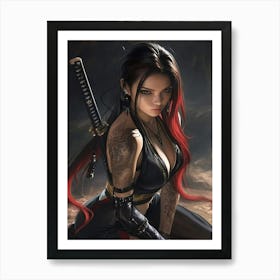 Samurai Girl 1 Art Print