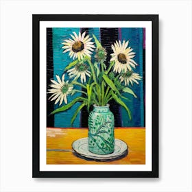 Flowers In A Vase Still Life Painting Edelweiss 2 Art Print