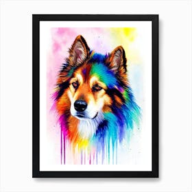 Belgian Tervuren Rainbow Oil Painting Dog Art Print