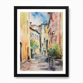 Terni, Italy Watercolour Streets 1 Art Print