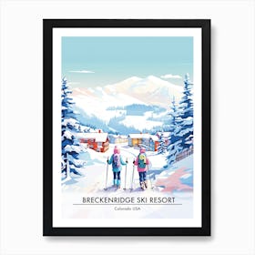 Breckenridge Ski Resort   Colorado Usa, Ski Resort Poster Illustration 0 Art Print