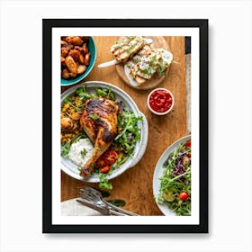 Crisp Were Dinner Focused Banner Featuring The Epicures Heavenly Harvest Spread An Overhead Shot (2) Art Print