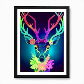 Colorful Deer Art Print