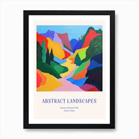 Colourful Abstract Sequoia National Park Usa 7 Poster Blue Art Print