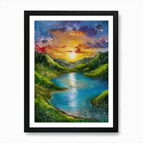 Sunset In The Mountains 31 Art Print