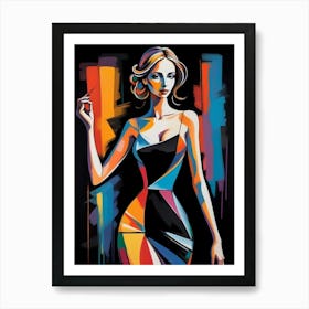 Woman In A Colorful Dress 3 Art Print