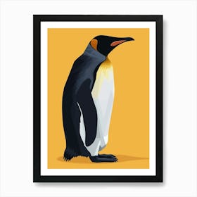 King Penguin Laurie Island Minimalist Illustration 1 Art Print