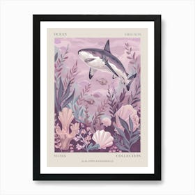Purple Scalloped Hammerhead Shark 3 Poster Art Print