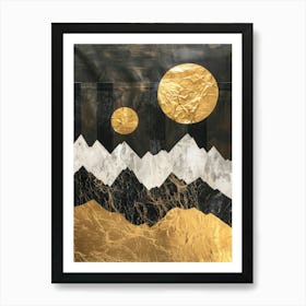 Gold And Black Mountains Art Print