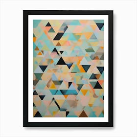 Abstract Mid-century Vintage Triangles 1 Art Print