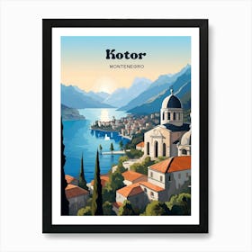 Kotor Montenegro Summer Modern Travel Art Affiche