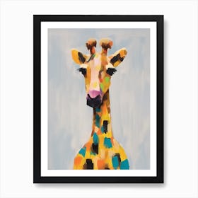 Giraffe 2 Kids Patchwork Painting Art Print