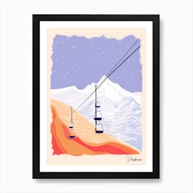 Poster Of Verbier   Switzerland, Ski Resort Pastel Colours Illustration 0 Poster